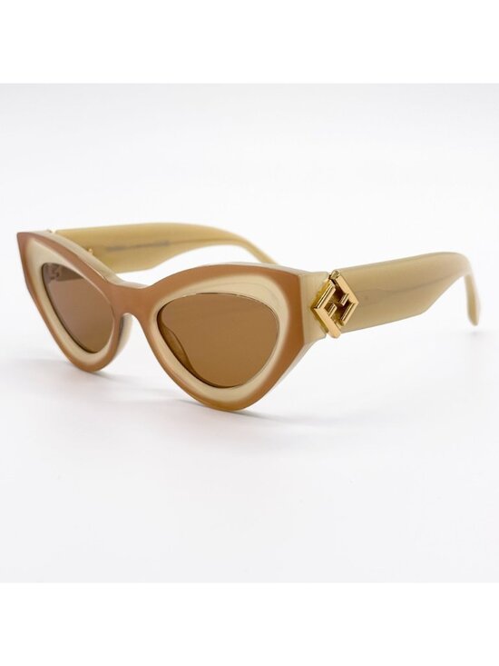 NEW FENDI SUNGLASSES FE40146I 57E BEIGE WOMEN EYEWEAR